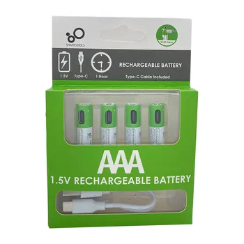 AA + AAA USB Reîncărcabilă baterie 1.5 V AA 2600mWh/AAA 550mWh li-ion baterii pentru jucarii ceas MP3 player termometru+TIP-C prin Cablu