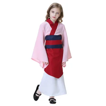 Hua mulan cosplay dress mulan printesa rochie de înaltă calitate mulan printesa costum pentru copil de culoare Roz mulan cosplay