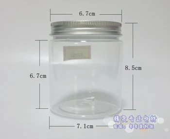 30pc/lot 250ml de Plastic transparent Cosmetice Borcan PET Ser de Sticlă cu Capac de Aluminiu 250g Șurub Crema Recipient Fabrica de en-Gros