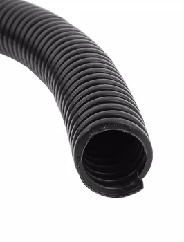 Uxcell 14.5x18.5mm Dimensiune de 2,8 m lungime Negru Flexibile Izolate cu Polietilenă Tub Ondulat Țeavă Furtun pentru Tuburi de Sârmă Fierbinte de Vânzare