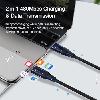 18W PD Magnetic Cablu pentru iPhone 12 11 pro max Macbook Tip C pentru Iluminat de Încărcare Magnet Cablu USB Telefon Mobil Cablu de Sârmă
