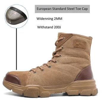 SUADEX Steel Toe Boots pentru Barbati Militare Cizme de Lucru Indestructibil Pantofi de Lucru Deșert Luptă de Siguranță Bocanci de Armată Încălțăminte de protecție