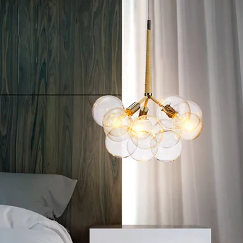 Contractate de personalitate dormitor E27 de artă din sticlă bile Bubble Pandantiv lumina hardware de Înaltă calitate lampbody decora LED lampă de agățat