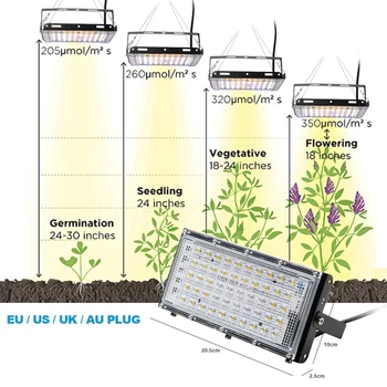 LED-uri în Creștere Lampa cu Spectru Complet Spoturi Cu Led Chips-uri Desktop Phytolamp Pentru Plante cu efect de Seră Hidroponică Plante Lumina IP66