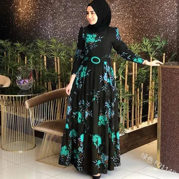 Musulman Abaya Print Maxi Dress Turc Hijab Vestidos Cardigan Kimono Robă Lungă, Rochii Jubah Orientul Mijlociu Eid Ramadan Islamic
