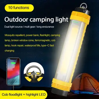 În aer liber Pliere COB Camping Lumina de Reparații Auto Lumina de Lucru cu Lumina Puternica lanterna Lanterna USB Reîncărcabilă X8-COB Cu Alarmă