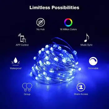 Lumini Șir LED Lumina de Control Bluetooth App Zână Craciun Ghirlanda de Lumini Șir de Lumini pentru Exterior Vacanta de Iluminat Dropship