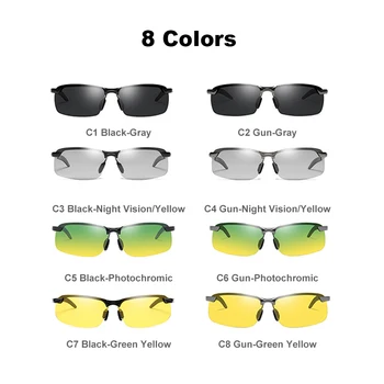 Polarizat Fotocromatică Bărbați ochelari de Soare Polarizat Umbra Cameleon Conducere Ochelari Cadru de Aluminiu Anti-Orbire UV400 Ochelari de Noapte
