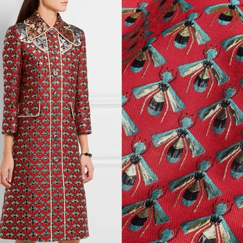Red jos albinuta jacquard brocart de pluș materialul pentru rochie haina de ț ua metru shabby chic, țesături ieftine DIY telas tissus