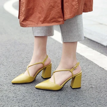 BLXQPYT Noul Big & Small Size 32 - 46 de Vară Stil Elegant Sandale femei tocuri inalte Petrecere de Nunta pantofi de femeie Bună calitate 18-21