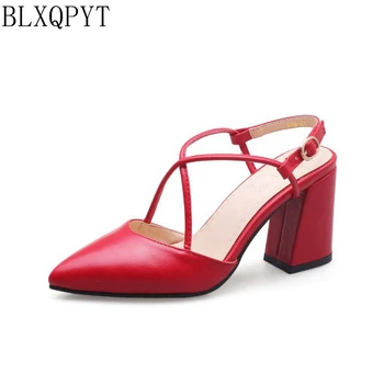 BLXQPYT Noul Big & Small Size 32 - 46 de Vară Stil Elegant Sandale femei tocuri inalte Petrecere de Nunta pantofi de femeie Bună calitate 18-21