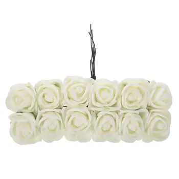 Noi 144pcs 2CM PE Rose Spuma Mini Buchet de Flori de Culoare Solidă/decor nunta alb Lăptos