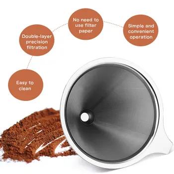 ZLCA Reutilizabile Filtru de Cafea din Oțel Inoxidabil Suport ochiurilor de Plasă de Metal Pâlnie Coșuri Drif Filtre de Cafea v60 Dripper Picurare Ceașcă de Cafea