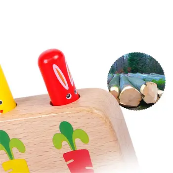 Lemn de Iepure Pop_up Jucărie Apăsați Sări Stick Copil de Educație pentru Copii Jucărie 77HD