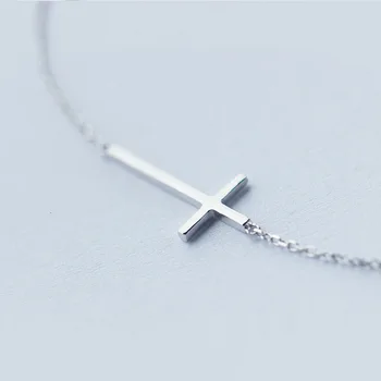 Solid. 1 buc Real. Argint 925 crucifix Cross Religie Corneliu Lanț brățară reglabil farmec Sterling-Silver-bijuterii LS174 17061