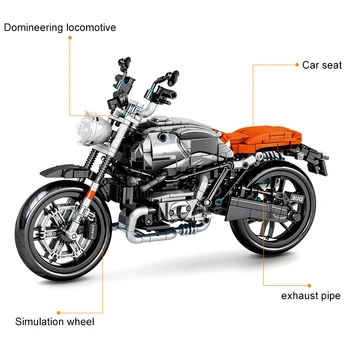 SEMBO 886Pcs Technic Creator Motocicleta Off-road Blocuri de Motociclete de Curse de Viteză Masina DIY Asambla Cărămizi Jucarii Educative