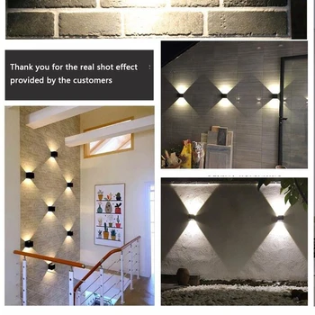 Modernă cu LED-uri lampă de Perete de COB 12W Aluminiu de Sus în Jos interior, Montat pe perete Cub Living Sufragerie, Coridor lumina de perete Decor AC90-260V