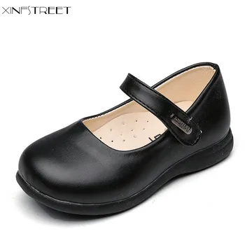 Xinfstreet Copii Pantofi Pentru Fete din Piele PU Fete Pantofi clasici Solid Black Red White Flats Dimensiune 22-36 17095