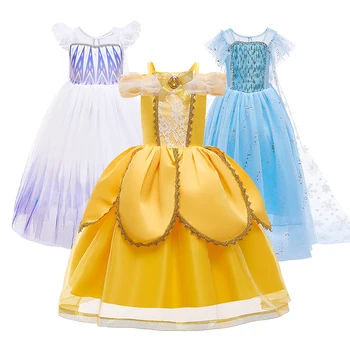 Anime, Cosplay, Costume Petrecere, Rochie de Printesa de Craciun pentru Copii-Rochii Pentru Fete costume de Carnaval Rochie Fantasia Albastru Vestidos