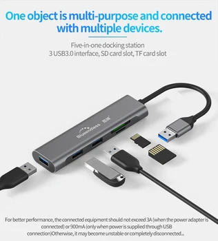 10 în 1 USB 3.1 Type C Docking Station compatibil HDMI VGA, Ethernet RJ45 Adaptor USB SD TF Card Reader Audio de 3,5 mm de Încărcare