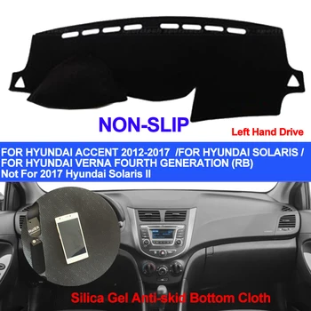 TAIJS tabloul de Bord Masina Capac de Silicon Non-Alunecare Pentru Hyundai Accent 2012 2013 2016 2017 Auto de Bord Mat ANti-UV Covor DashMat