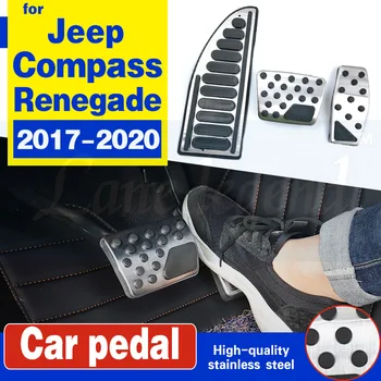 Din Oțel inoxidabil Pedalei de Accelerație și de Frână Pedale Acoperi Restul Pedale pentru Jeep Compass 2017-2020 Renegat Mașină de Picior Accesorii