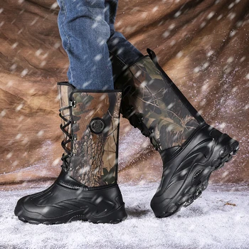 MARSON Oameni de Zăpadă Cizme de Iarna Plus Catifea Îngroșarea Termică Pantofi de Bumbac de Pluș Ține de Cald Cizme în aer liber de Mari Dimensiuni 40-46 Barbati Pantofi