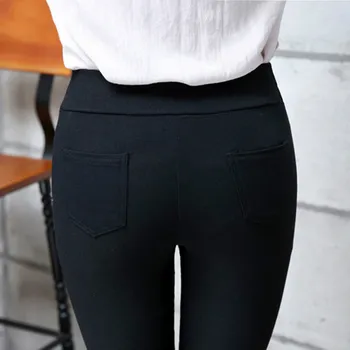 Pantaloni Femei Elasticitate Ridicată Simplu Elegant Skinny Slim All-meci Stil coreean Harajuku Streetwear de Mari Dimensiuni Femei Pantaloni Noi