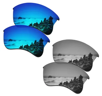 SmartVLT 2 Perechi de ochelari de Soare Polarizat Lentile de Înlocuire pentru Oakley Flak Jacket XLJ Gheață Albastru și Argintiu Titan