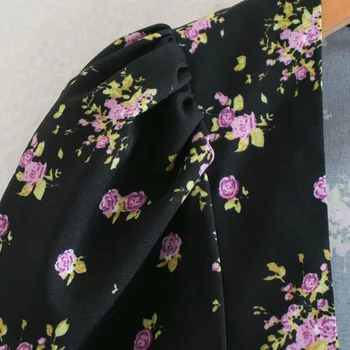 KUMSVAG de Vară 2020 Vintage Femei Rochie Mini cu Maneci Lungi imprimeu Floral Subțire O-Linie Rochii Femei Elegante Rochie Casual de Îmbrăcăminte
