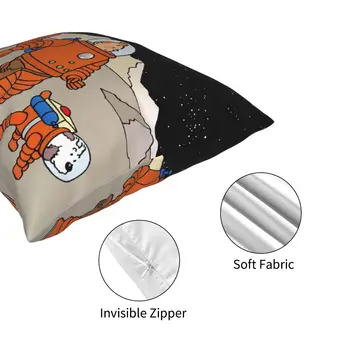 Aventurile Lui Tintin Eglefin Astronauți Pillowcover Decor Perne Perne pentru Camera de zi Imprimare față-verso