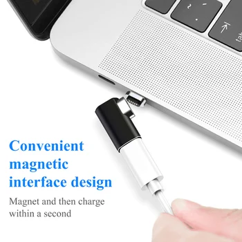 87W Magnetice de Tip C, Încărcare Rapidă Converter 4.3 Un Cot în Unghi Drept USB Type C la USB C Încărcător Adaptor Convertor pentru Macbook