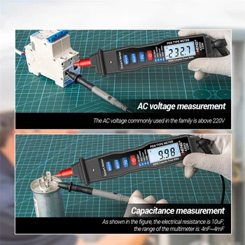 Pix Tip Multimetru Digital Manuală a Intervalului de Date Țineți AC/DC Ampermetru Voltmetru Capacitate de Rezistență Metru pentru Electrician