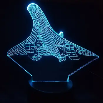 7 Culori Creative iluzia 3D Vision avion Avion Lumina de Noapte Birou Lampă de Masă Usb Somn Copil de Iluminat Acasă Deocr