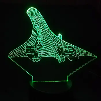 7 Culori Creative iluzia 3D Vision avion Avion Lumina de Noapte Birou Lampă de Masă Usb Somn Copil de Iluminat Acasă Deocr