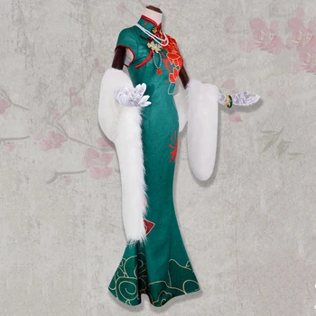 Joc Identitate V Costume Cosplay Geisha Michiko Cosplay Costum de Vânător Doamna Treisprezece Rochii Chi pao Verde Costume de Haine 17359