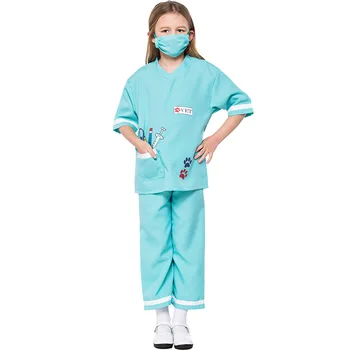 Doamna vet jocuri de Rol Doctor Chirurg de Carnaval Costume de Halloween pentru Copii Baby Girl Băiat Deghizat Uniforme Medicale Veterinare