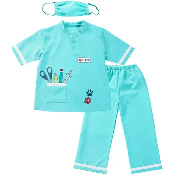 Doamna vet jocuri de Rol Doctor Chirurg de Carnaval Costume de Halloween pentru Copii Baby Girl Băiat Deghizat Uniforme Medicale Veterinare