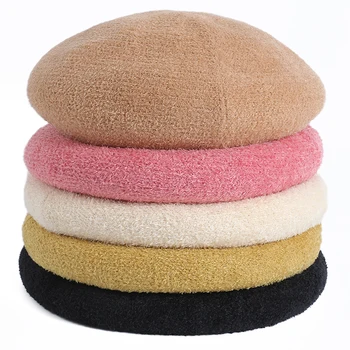 Bereta femei beanie capace de toamna/iarna doamnelor cașmir bereta pălării de culoare solidă lână pictor pălărie retro elegant, feminin, articole pentru acoperirea capului 2020