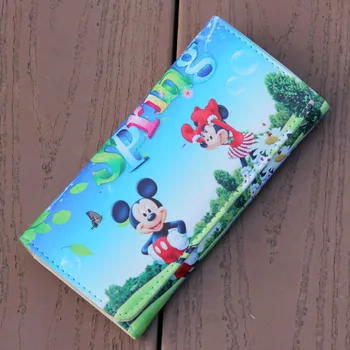 Disney minnie desene animate sophia pluș poseta de monede pu printesa aisha lung portofel cadou pentru copii mickey mouse sac de ambreiaj card congelate