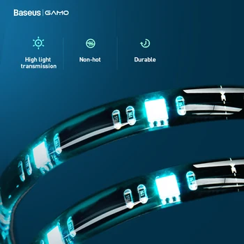 Baseus 5M Banda LED Lumina RGB 5050 Flexibilă cu LED-uri de Jocuri de Lumină de Bandă Panglică 12V DIY Aura de Sincronizare de Iluminat Pentru Calculator PC Mid Tower