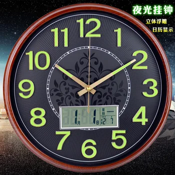 Clasic, Simplu Ceas de Perete Tăcut Dormitor cu Led-uri Luminoase Calendar de Perete Ceasuri Glow În Întuneric Reloj De Cocina Decor AA50WC