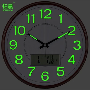 Clasic, Simplu Ceas de Perete Tăcut Dormitor cu Led-uri Luminoase Calendar de Perete Ceasuri Glow În Întuneric Reloj De Cocina Decor AA50WC
