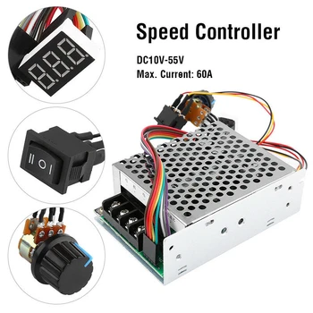 DC10-55V 60A 5000W Reversibile DC Motor Speed Controller PWM de Control Soft Start Reglabil modulului de antrenare