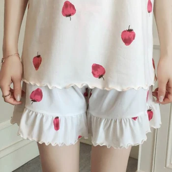 Pijama Seturi Pentru Femei Pantaloni Scurți De Vară Maneca Pantaloni Imprimate Respirabil De Mari Dimensiuni Femei Coreeană Stil Elegant De Agrement Sleepwear Kawaii 17486
