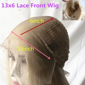 Transparent 13x4/13x6 Dantelă în fața Peruca Albă blond platinat Culoare de par uman, Peruci pentru Femei Ondulat Brazilian Remy de Păr Cu 150% Qearl