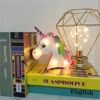 Upgrade-ul de Design de Lumina de Noapte Unicorn Lampă cu Led-uri Unicornio Cap de Copil e Lumina de Noapte 3D Pictat Lampa Pentru Cadou de Anul Nou Acasă masa Decor de Masă 1751