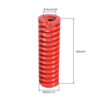 Uxcell 1buc Primăvara 16/30mm OD 100/200/300mm Lungă Spirală Ștanțare Mijloc de Compresie de Sarcină Mucegai Mor Izvoare Roșu