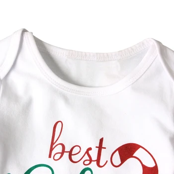 2017 Fetiță Haine de Bumbac Set Nou născut Primul Meu Crăciun Băiat cu Maneci Lungi T-Shirt, Blaturi+Romper+Pălărie 3pcs Set Haine