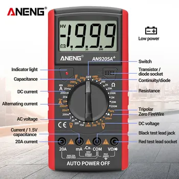 Aneng AN9205A+ de Înaltă precizie Multimetru Digital Display Digital Complet Automat Tip Multi-funcția de Testare de Înaltă precizie Metru